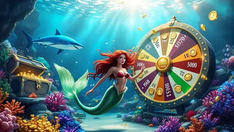 Arena bawah laut dengan ikan besar dan target bergerak